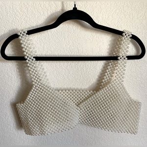 Pearl beaded vest top Size S/M New!!